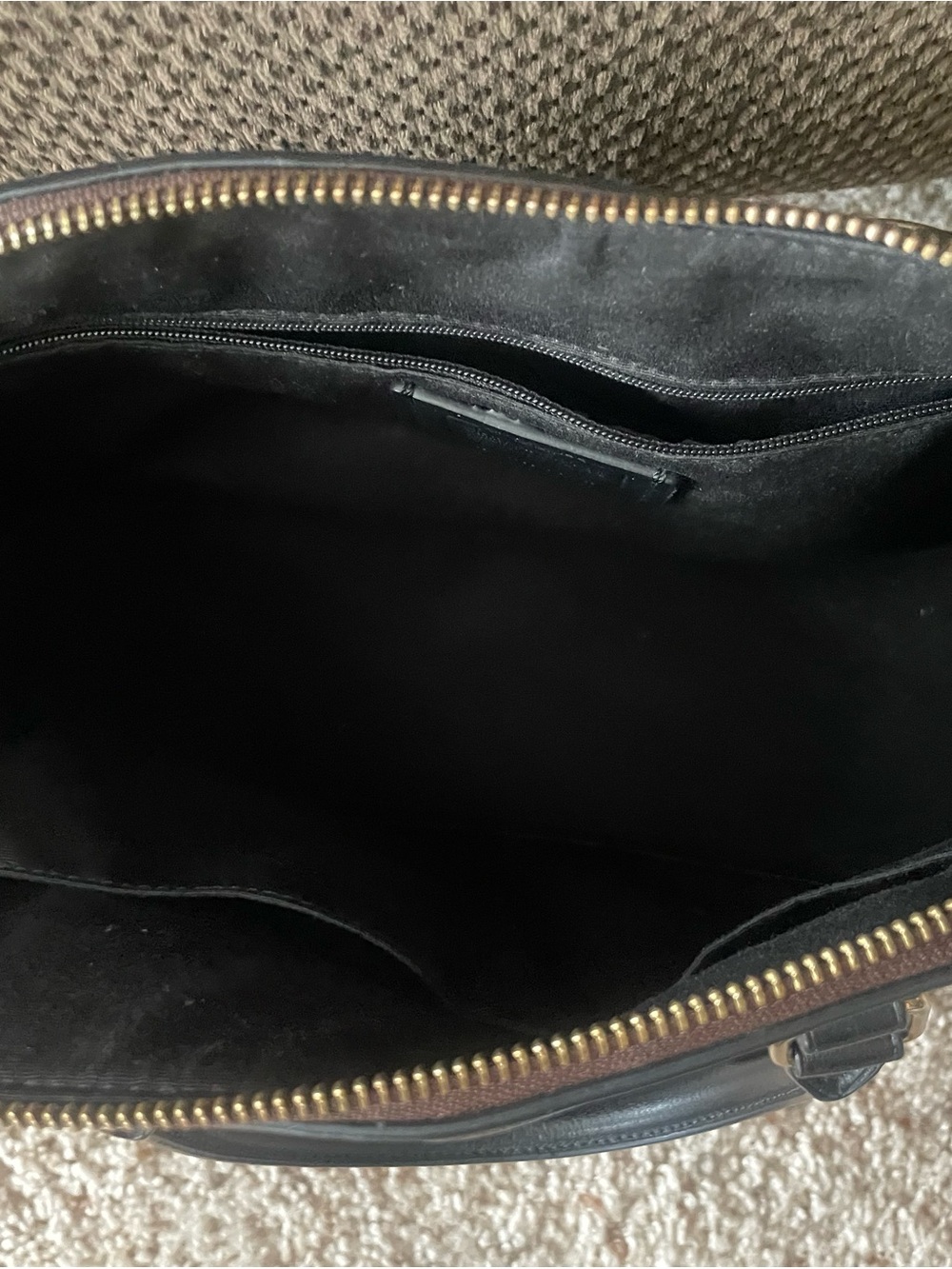 Coach Brown Signature Dome Satchel with Black Trim and Gold Hardware - Picture 3 of 4